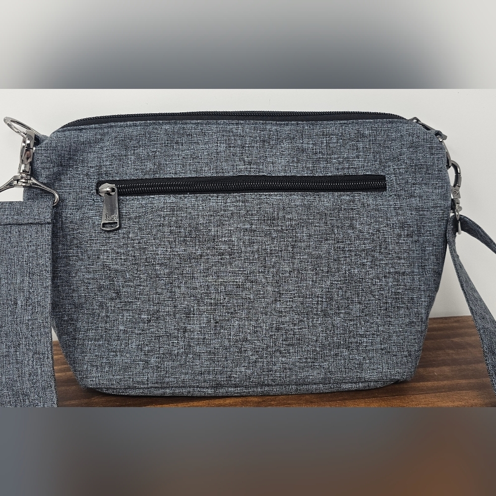 Lug Women's Flare Heather Gray Camo Interior Quilted RFID Crossbody Bag - Picture 2 of 16